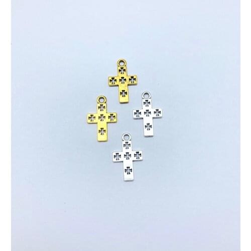 50pcs 11*17mm Pop Christian Openwork Cross Pendant DIY Handmade Bracelet Necklace Jewelry Accessory Accessories