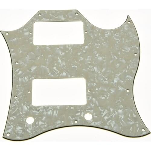 KAISH SG Standard Full Face Guitar Pickguard Scratch Plate Aged Pearl 3 Ply w/ Screws