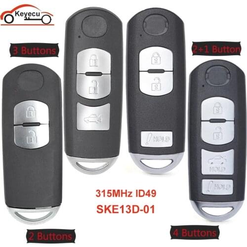 Keyecu 315MHz ID49 Chip SKE13D-01 SKE13D02 2/3/4BTN Smart Remote Key Fob for Mazda 3 6 MX-5 Miata 2013-2019 Mitsubishi System