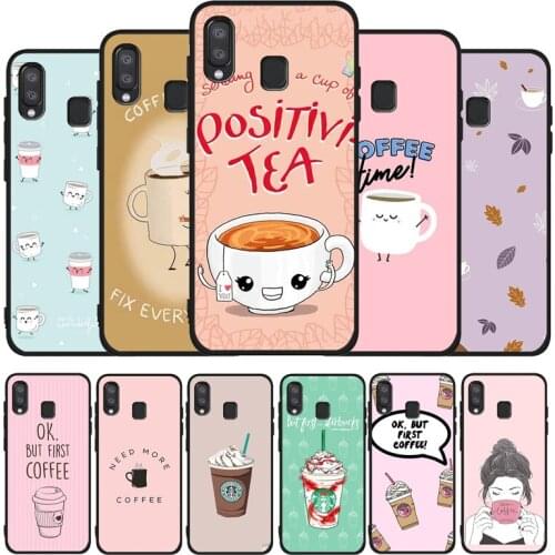 Coffee black Soft phone Case For Samsung S20 S10 S9 S8 S7 edge Plus Lite For Note 8 9 10 A6 A7 A8 A9 2018 Cover