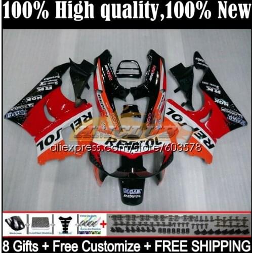 Body For HONDA CBR900RR CBR 893RR 1989 1990 1991 1992 1993 30CL.1 CBR900 CBR893 RR CBR893RR 89 90 91 92 93 Fairing Repsol orange
