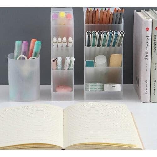 Creative transparent Nesting pen student stationery finishing box office desktop storage box penholder pen barrel storage box
