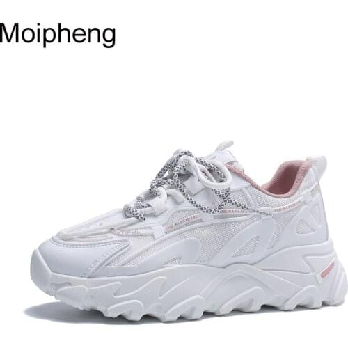 Moipheng Platform Sneaker Candy Color Patchwork Shoes for Women Sneakers Casual Chunky Dad Shoes Tenis Feminino Autumn Pink Shoe