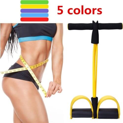 4 Tube Strong Fitness Resistance Bands Latex Pedal Exerciser Foot Pull Ropes yoga Sports Pilates fitness Slimming equipment