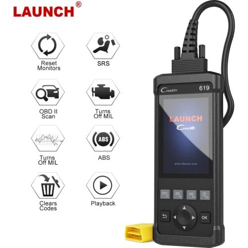 Launch CR619 OBD2 Scanner ABS Airbag Engine Analyzer Auto Car Diagnostic Tool OBD 2 Code Reader Automotive Scanner Profession