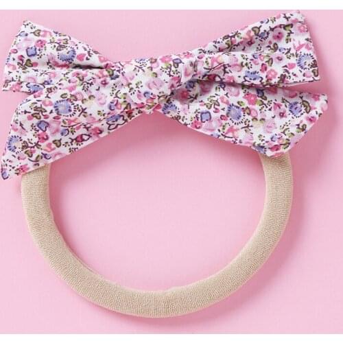 Baby Girl Hair Band Soft And Cute Printed Bow Baby Girl Hair Band Soft Nylon Flower Bow Baby Newborn Girl Hair Accessories