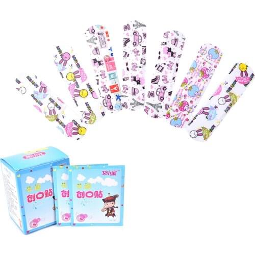 100PCs Waterproof Breathable Cute Cartoon Band Aid Hemostasis Adhesive Bandages First Aid Emergency Kit For Kids Children