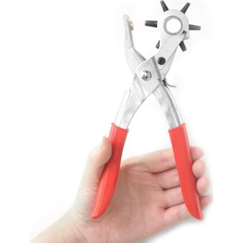 Multifunction Metal Hole Punch Plier Revolving Leather Manual Punch Round Hole Punch Tool Set Household Leather Belt Puncher
