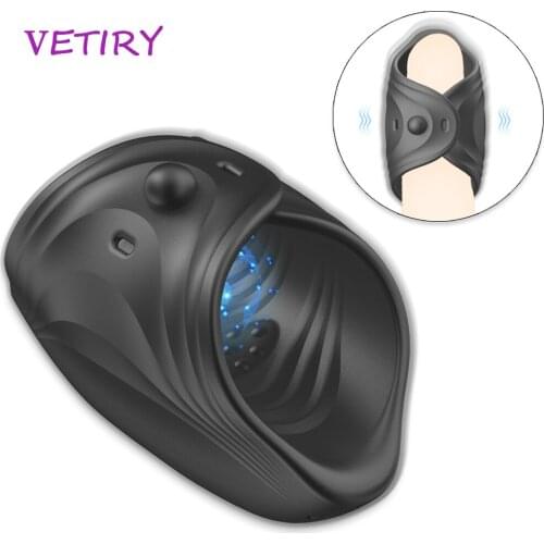 Male Masturbator Vibrator Delay Training Automatic Oral Climax Glans Stimulate Sex Toys For Men 10 Modes Penis Trainer Massage