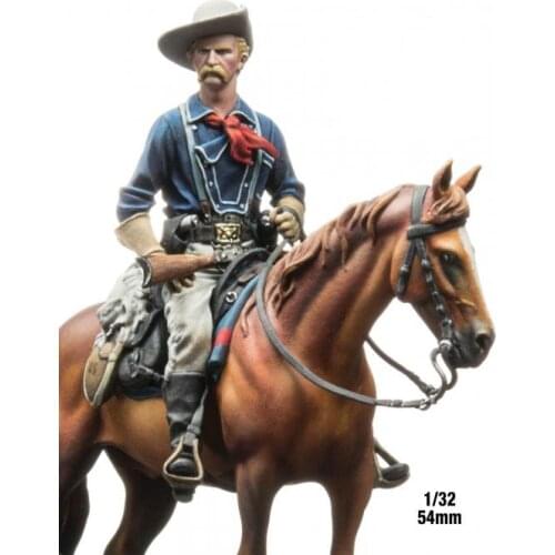 Unassambled 1/32 ancient man sit with horse Resin figure miniature model kits Unpainted