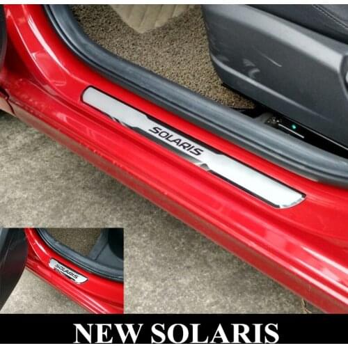 NEW Solaris Door Sill Sticker Stainless Steel Door Sills Scuff Plate for Hyundai SOLARIS 2017-2019