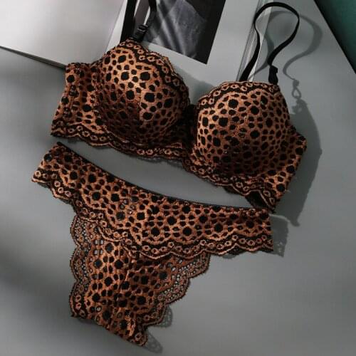 New C Cup Bra European and American Bra Set Adjustable Steel Ring Lace Gathered Womens Underwear Lingerie Femme