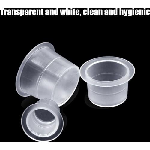 100 pieces per lot 12MM Disposable Middle Pigment Container Plastic Holder Tattoo Accessories Supplies Body Art Ink Cup