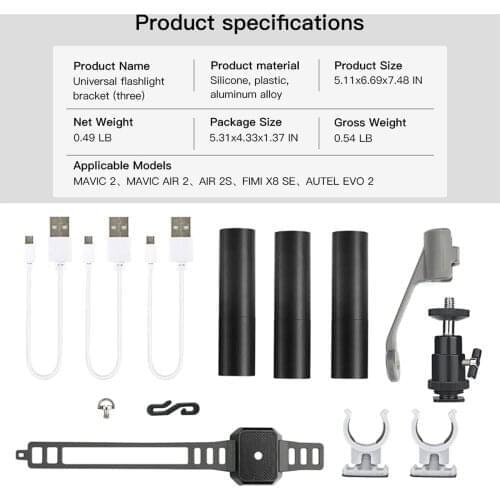 Suitable For DJI Mavic1/2/Air 2 /Air 2S/FIMI X8 SE/AUTEL EVO2 Night Flight Searchlight Set Drone Accessories High Quality