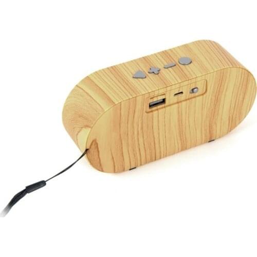 Portable Retro Wood Grain Bluetooth Speaker Wireless Stereo Subwoofer TF Card Play Music Speakers With Microphone Handsfree Call