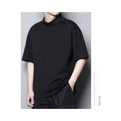Spring and Summer Simple Japanese simple leisure fashion pure color personality lapel thin short-sleeved half-sleeve t-shirt tre