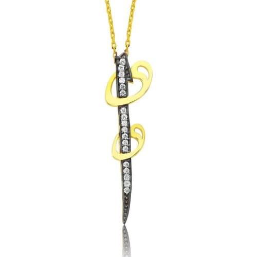 Silver Aleph Vav Lady Necklace