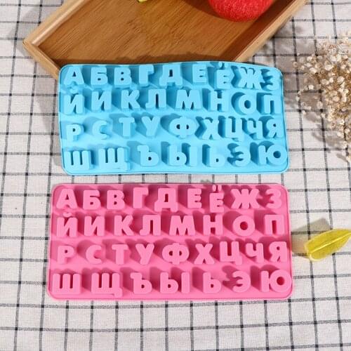 Silicone Chocolate Mold Russian letters Baking Tool Non-Stick Biscuit Cake Mould