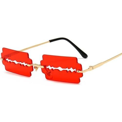 BAC CLA Hollow Sunglasses Ladies Mens Fashion Personality Blade Anti-ultraviolet Blue Yellow UV400 Mirror Feminino De Sol Gafas