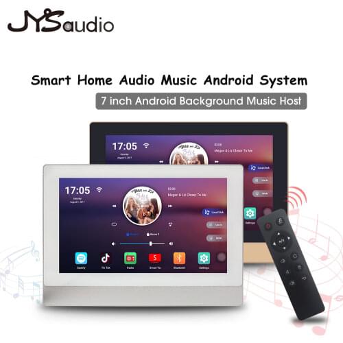 Support 5G WIFI Bluetooth In Wall Amplifier Android 8.1 Smart Home Power Audio Music System 7" HD Display Player Connect To TV