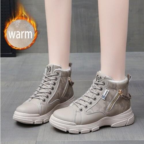 2020 New Women Boots Winter Keep Warm Quality Mid-Calf Snow Boots Ladies Lace-up Comfortable Waterproof Booties Chaussures Femme
