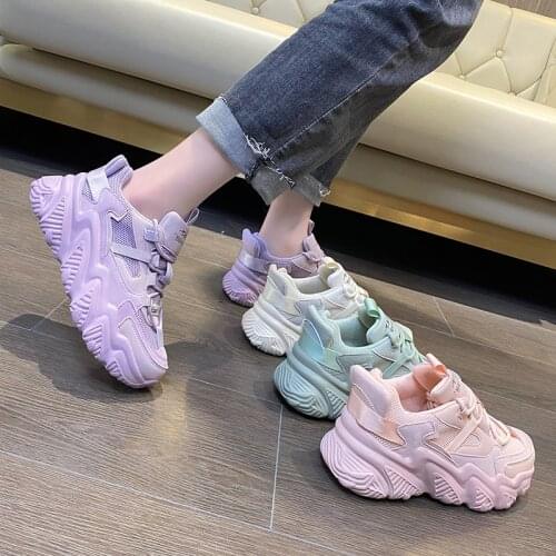 Simple Solid Color Plus Size 40 Womens Shoes Spring And Autumn New Fashion All-Match Platform Casual Sneakers