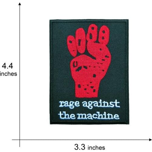 Rage Against The Machine Embroidered Iron On Patch, Red Fist Strength Movie Jacket jean DIY Clothing Accessories