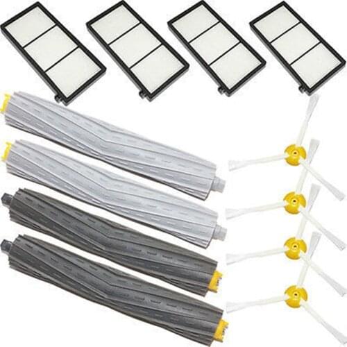 2x Debris Extractor Brush + 4x Filter + 4x Side Brush Kit Replacement for irobot Roomba 800 Series 870 880 Cleaner