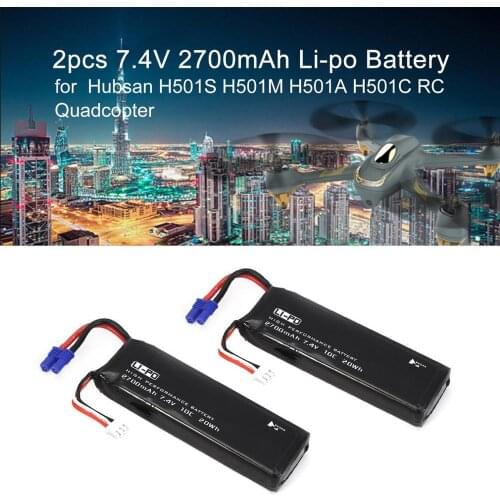 2pcs/lot Original Hubsan H501S Battery 7.4V 2700mAh 10C Li-po Battery for Hubsan H501S H501C RC Quadcopter Drone Battery Parts