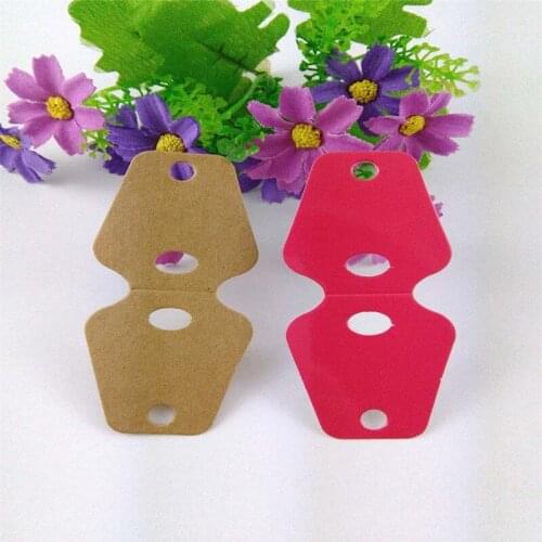 200Pcs Kraft Blank Paper Necklace Bracelet Cards for Jewelry Packaging Accessories Displays Cards Four Holes Accept Custom Logo