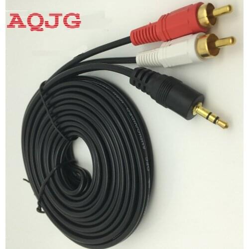 3.5 MM Male Jack to AV 2 RCA Male Stereo Music Audio Cable Cord AUX for Mp3 Pod Phone TV Sound Speakers 1.5M 3M 5M 10M 15M 20M