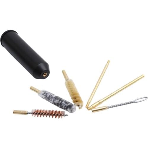 7Pcs Hot Copper Wire Hand Gun Rod Brush Cleaner Cal.38/357/9mm Pocket Size Pistol Cleaning Kit Tube Rust Polishing Remover Tools