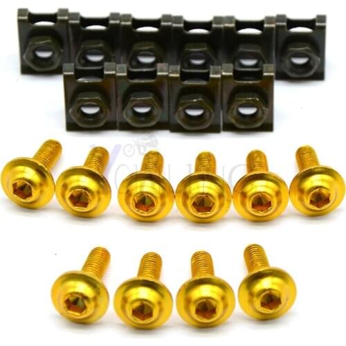For 1190 1190R RC8 Motorcycle Accessories 6mm/8mm/10mm Fairing body bolts stand screws Gold color 640 LC4 Supermot r3