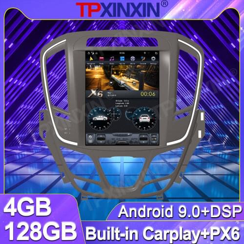 4+128G For Opel Insignia Buick Regal 2013 - 2018 Android Screen Car Radio PX6 Multimedia Player GPS Navigation Video Stereo