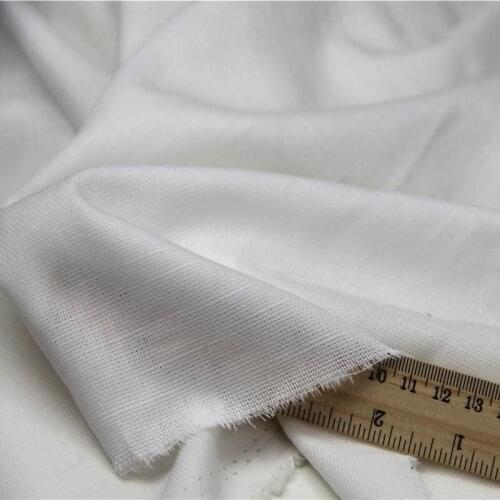WHITE 100% Cotton Slub Woven Pattern Fabrics for DIY Summer Clothes Shirt Home Clothes Dress Window Screening Tissue Sewing