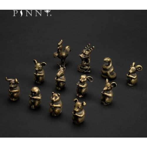 PINNY Metal Chinese Zodiac Incense Holder Mini 12 Animals Stick Alloy Incense Base Home Decoration Accessories Metal Crafts