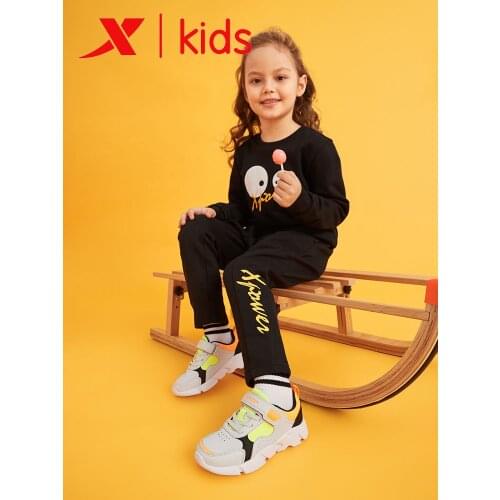 Xtep Children Casual Sneakers Boys Girls Kids Comfortable Velcro Running Shoes Patchwork Mix-color Sneaker 681416329127