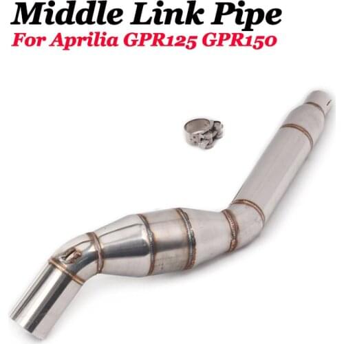 For Aprilia GPR125 GPR150 Motorcycle Exhaust Escape MOTO Modified Middle Tube Link Pipe Stainless Steel With Catalyst DB Killer