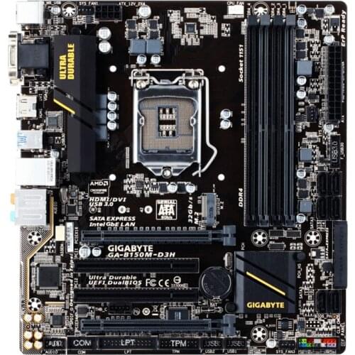 For Gigabyte GA-B150M-D3H DDR4 Original NEW B150 Motherboard LGA 1151 support G4560 SATA3 64G USB3.0 Micro-ATX
