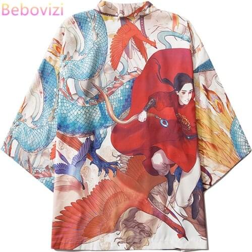 M-XXL Myth Kimono Cosplay for Mens Women Japanese Style Cartoon Streetwear Robe Summer Japan Cardigan Top Yukata Haori Clothes