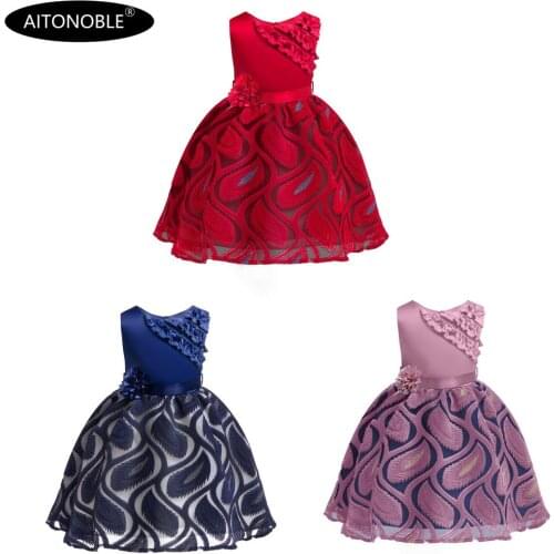 Aitonoble New Costume Christmas Dress Girls Dress Children Skirt Cosplay Christmas Dress For Girls With a Gift Bag