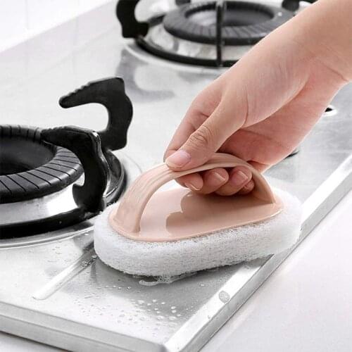 Kitchen Supplies Cleaning Brush Stove Tile Bathtub Brush Sponge Cleaner Non-Stick Oil Washing Pot Dishwashing Brush