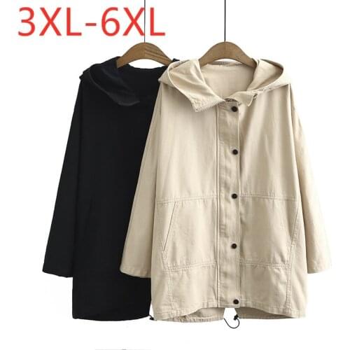 New ladies autumn winter plus size long hoodie jacket for women large loose long sleeve cotton pocket zipper coat 4XL 5XL 6XL