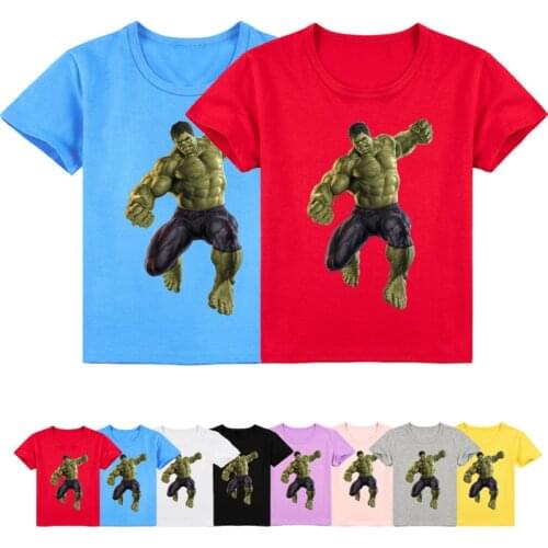 Disney Cartoon Hulk Summer Children T Shirt Cool Boys Girls T-shirt Cute Anime Girls Tshirt Graphic Kids Clothes Tops O-Neck