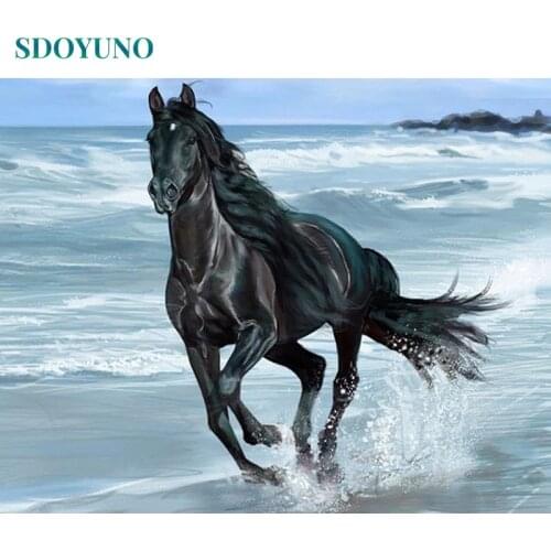 SDOYUNO Oil Painting By Numbers Horse 60x75cm DIY Paint By Numbers On Canvas Animals Frameless Handpaint Home Decor Wall Art