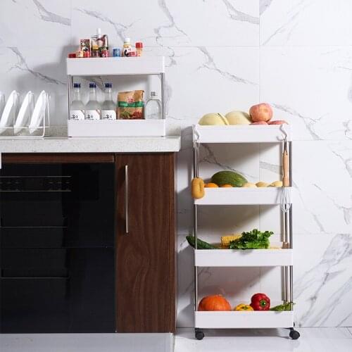 Floor-standing shelf with wheels Multi-layer storage rack for bathroom kitchen multifunctional crevice storage rack