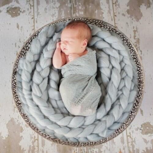 340cm 11 colors Basket filler blanket photo newborn basket stuffer photography blanket rope iceland wool fiber Baby shower gift