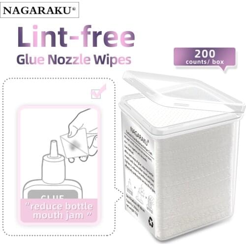 NAGARAKU lint-free eyelash glue nozzle wipes Paper Cotton Glue Bottle Mouth Cleaning Remover Paper Cleaner Pads lash tools