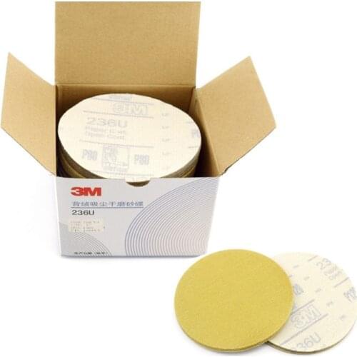 5 inch 125mm 3M Sandpaper 236U Self-adhesive Sand Dish Flocking Dry Sandpaper