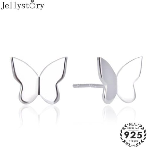 Jellystory Fashion Earrings Jewellery 925 Sterling Silver Butterfly Shaped Stud Earring for Women Wedding Party Gifts wholesales